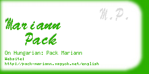 mariann pack business card